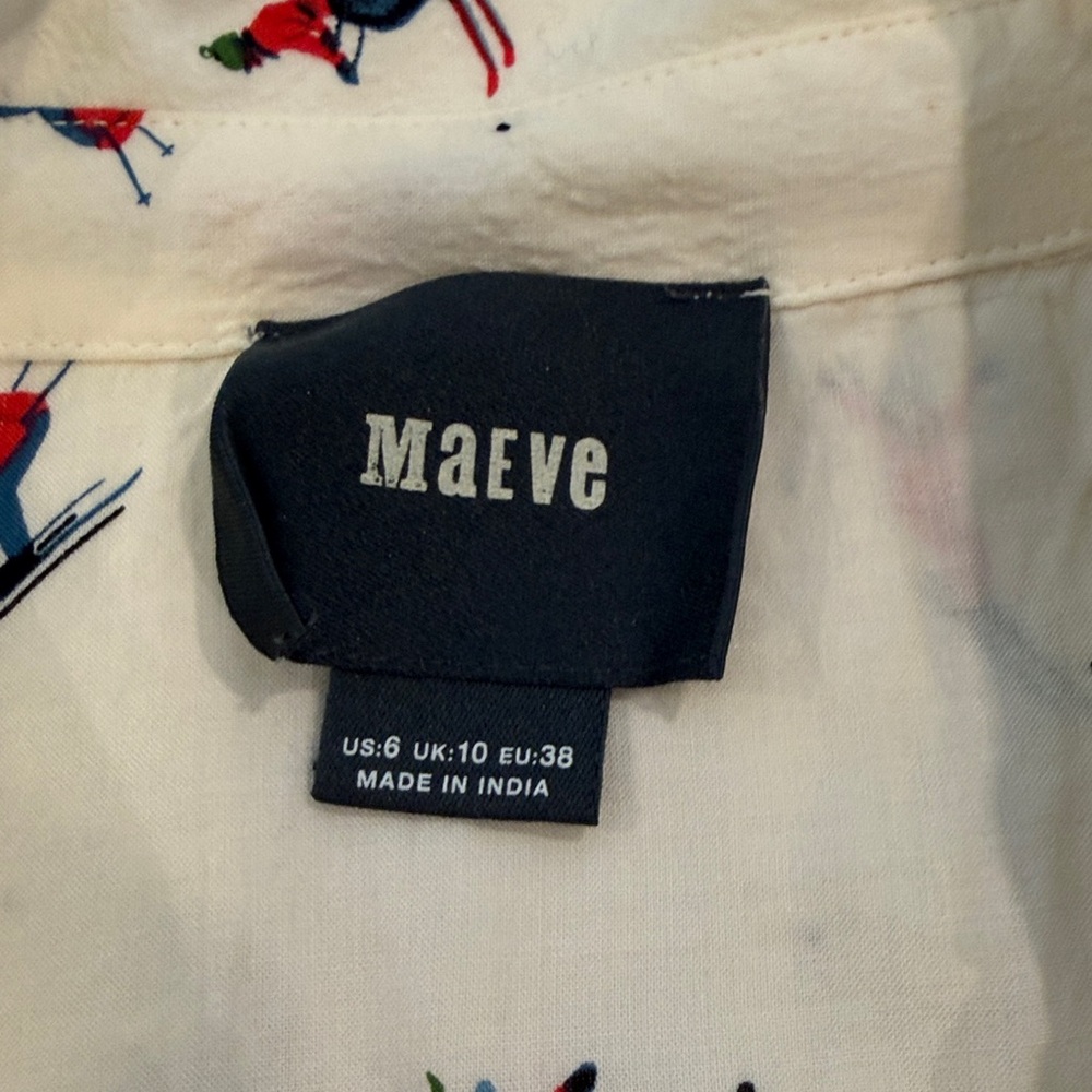 Maeve cream ski ⛷️ blouse size 6 - Picture 2 of 5